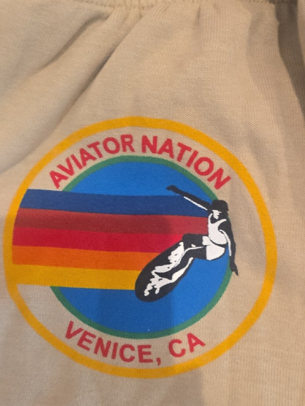 NWT Aviator Nation Logo Sweatshirt And Sweatpant In Sand.  Super Soft And Cozy - Picture 5 of 10